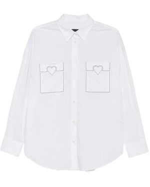 Love Moschino Heart-Embroidered Shirt - White