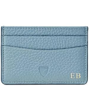 Aspinal of London Tarjetero con placa del logo - Azul