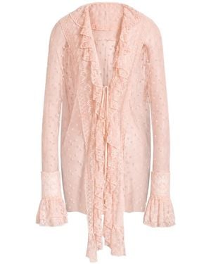 Alberta Ferretti Blusa Lunar Con Volantes Y Encaje - Rosa