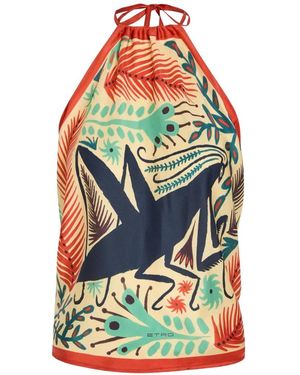 Etro Top Con Insecto Estampado - Gris