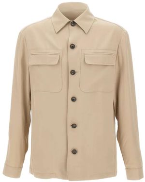 Pal Zileri Chest-Pockets Button Jacket - Natural