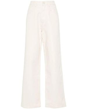 Kiton High-Waisted Straight-Leg Jeans - White