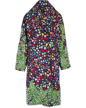 Libertine Floral-Print Oversized Coat - Blue