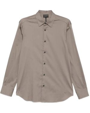 Emporio Armani Long-Sleeve Button-Down Shirt - Brown