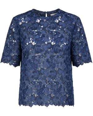 Valentino Garavani Floral Lace Top - Blue