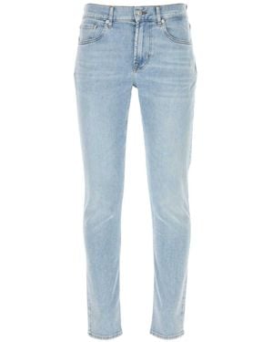 7 For All Mankind Slimmy Tapered Stretch Denim Jeans - Blue