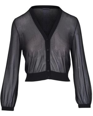 Akris Punto Sheer Cropped Cardigan - Black