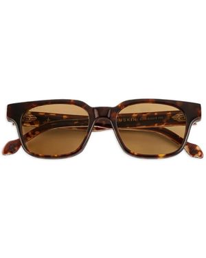 Dyrka Tortoise Embellishment Rectangle-Frame Sunglasses - Brown