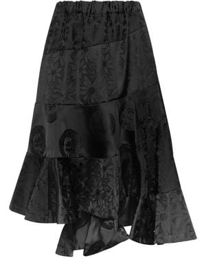 Comme des Garçons Patchwork Jacquard-Woven Midi Skirt - Black