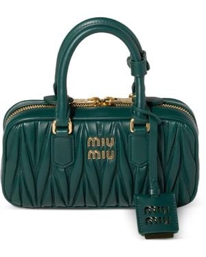 Miu Miu Arcadie Matelassé Nappa Leather Mini-Bag - Green