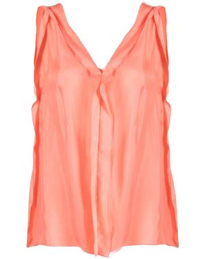 Alysi Seidenbluse Mit Rüschen - Pink