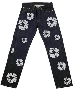 DENIM TEARS Cotton Straight-Leg Jeans - Blue