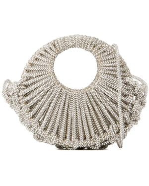 HIBOURAMA Mini Jaya Crystal-Embellished Tote Bag - White