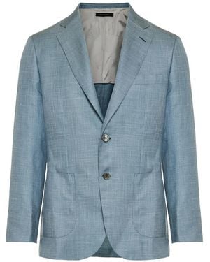 Brioni Single-Breasted Blazer - Blue