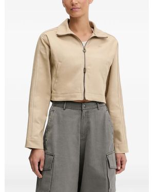 adidas Firebird Twill Crop Track Top - Natural