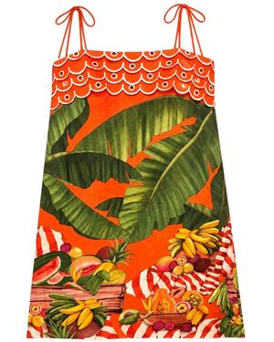 FARM Rio Fruit-Print Tie-Strap Mini Dress - Red