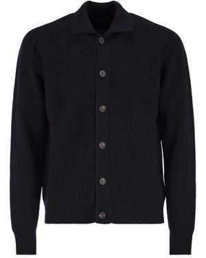 Peserico Cardigan Boutonné Côtelé - Bleu