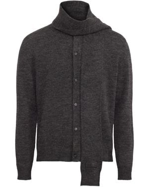 MM6 by Maison Martin Margiela Virgin wool-blend cardigan - Gris
