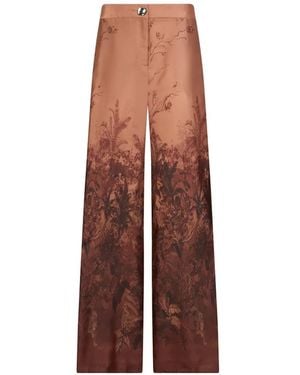 Liu Jo Pantalon Palazzo En Sergé Imprimé - Brown
