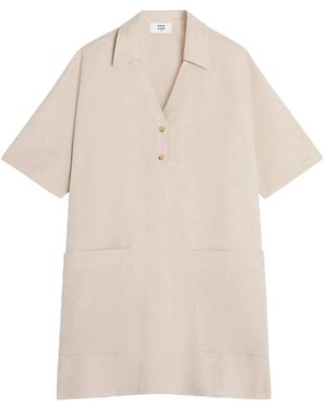 Maison Kitsuné Vestido Corto Con Detalle De Bolsillo - Neutro