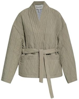 Munthe Pifita Quilted Belted Jacket - Green