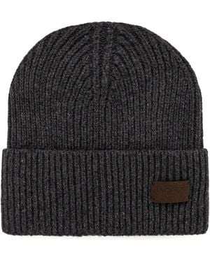 Hackett Logo-Patch Beanie Hat - Black