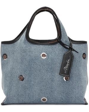 3.1 Phillip Lim Mini Denim Eyelet Detail Tote Bag - Blue