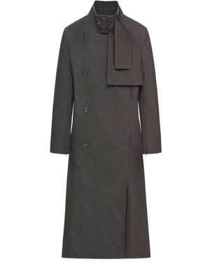 Courreges Trench En Coton À Détail De Boucle - Gris