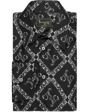 Billionaire Bb Monogram Cut Print Shirt - Black
