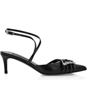 Philipp Plein ビジュートリム スリングバックパンプス - ブラック