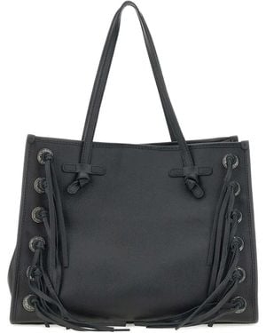 MARCELLA CLUB Leather Tote Bag - Black