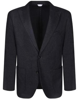 Boglioli Check Single-Breasted Blazer - Black