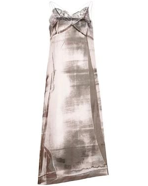 Maison Margiela Freeze-Frame Silk Midi Dress - Natural