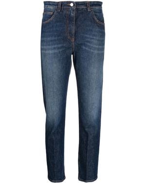 Seventy Straight-Leg Cropped Jeans - Blue