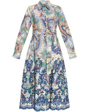 Etro プリント ドレス - ブルー