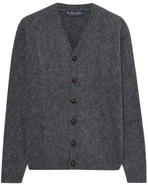 Brooks Brothers Shetland-Wool V-Neck Cardigan - Grey