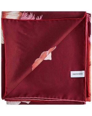 Ferragamo Anemone-Print Square Scarf - Red