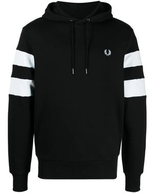 Fred Perry ストライプ パーカー - ブラック
