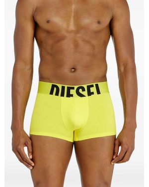 DIESEL Umbx-Damien Pack Of Three Logo-Waistband Boxer Briefs - Yellow