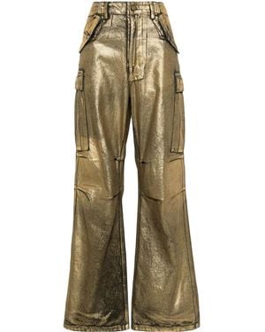 R13 Foiled Wide-Leg Jeans - Natural