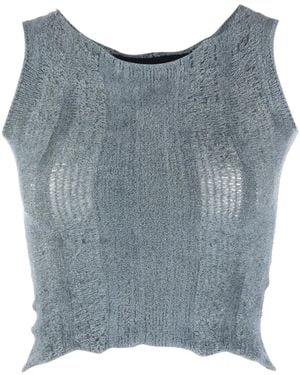 VITELLI Open-Knit Sleeveless Top - Blue