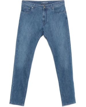 Corneliani Vaqueros con logo bordado - Azul
