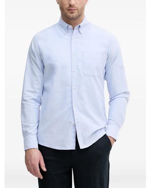 Benetton Button-Down Chest-Pocket Shirt - White