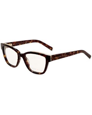 Philipp Plein Tortoiseshell-Effect Rectangle-Frame Glasses - Brown