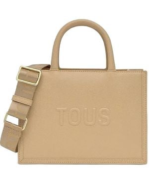 Tous Medium Brenda Embossed Tote Bag - Natural