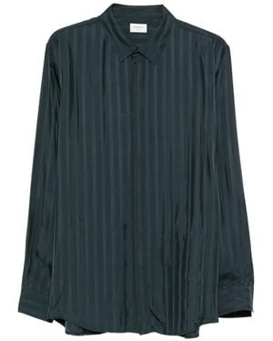 Saint Laurent Striped Long-Sleeve Shirt - Green