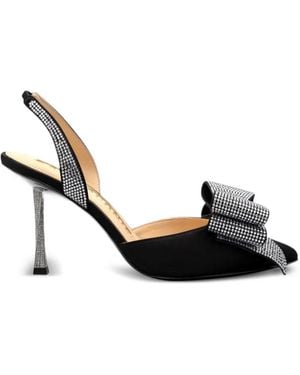 Kat Maconie Crystal-Embellished Bow Slingback Court Shoes - Metallic