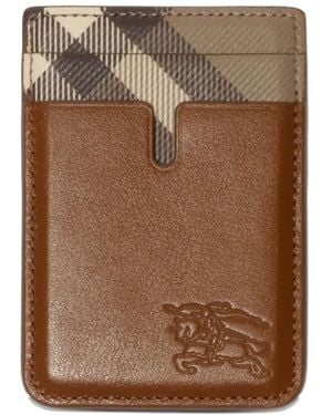 Burberry Pop Check Magnetic Card Case - Brown