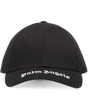 Palm Angels Curved Logo-Visor Baseball Cap - Black