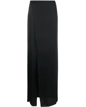 Maison Close Wrap-Design Satin-Finish Skirt - Black